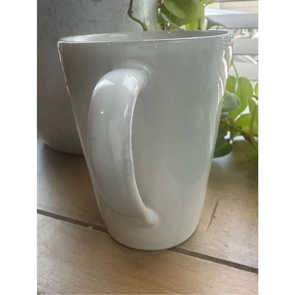 Crate & Barrel Chunky Handled Antiqued Mug